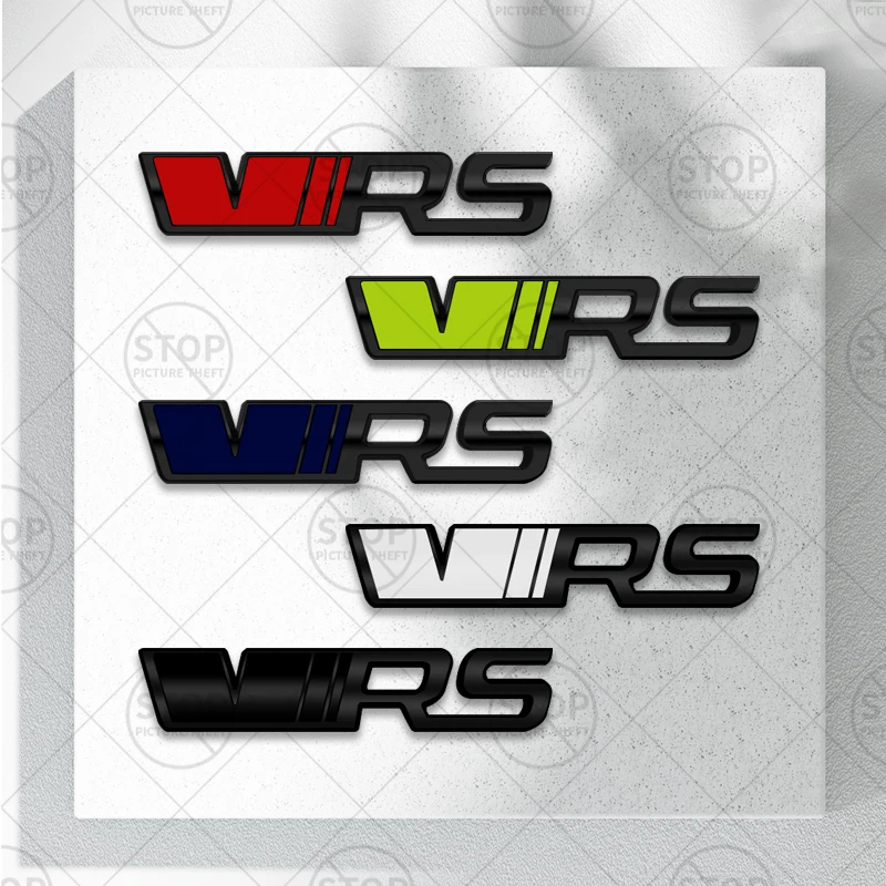 자동차 스티커 VRS 로고 3D 데칼 그릴 바디 사이드 배지 리어 트렁크 엠블럼 (엔야크 카록 스포츠 라인 옥타비아 코디악 몬테카를로 용)