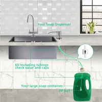 Sink Liquid Soap Dispenser Extension Tube Kit Black/White Built-in Emulsion Pump Head Silicone Tube Bathroom Kitchen Cleaner 2