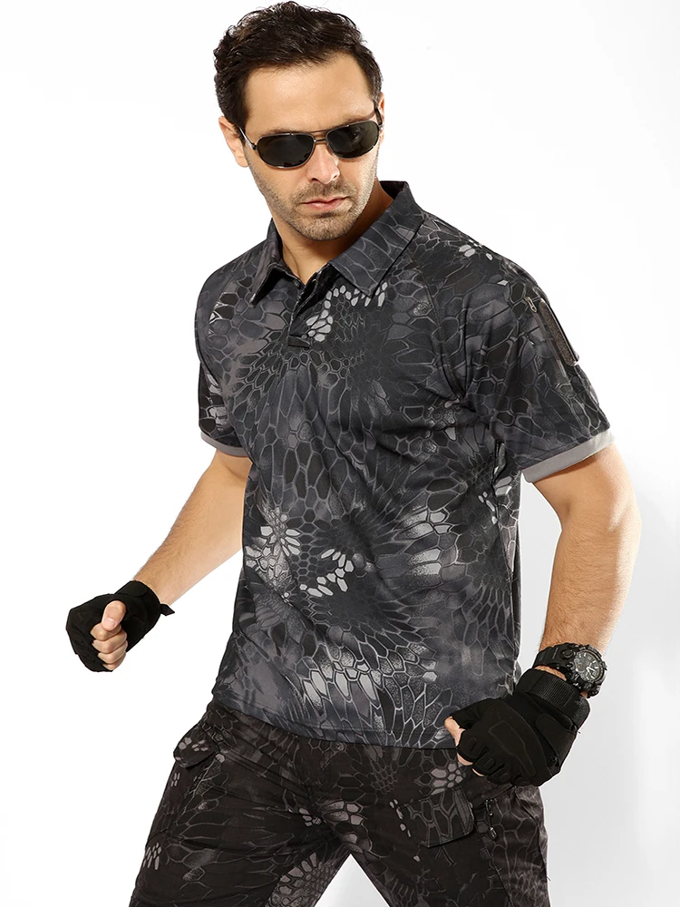 Summer Men Quick Dry Tactical T Shirt Outdoor Camouflage Short Sleeve