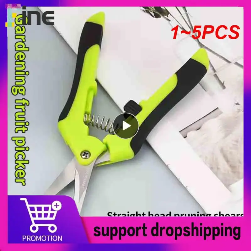 

1~5PCS Inch Gardening Hand Pruner Pruning Shear Trimming Scissors Stainless Steel Straight/ Curved Blades for Buds Herbs Flowers
