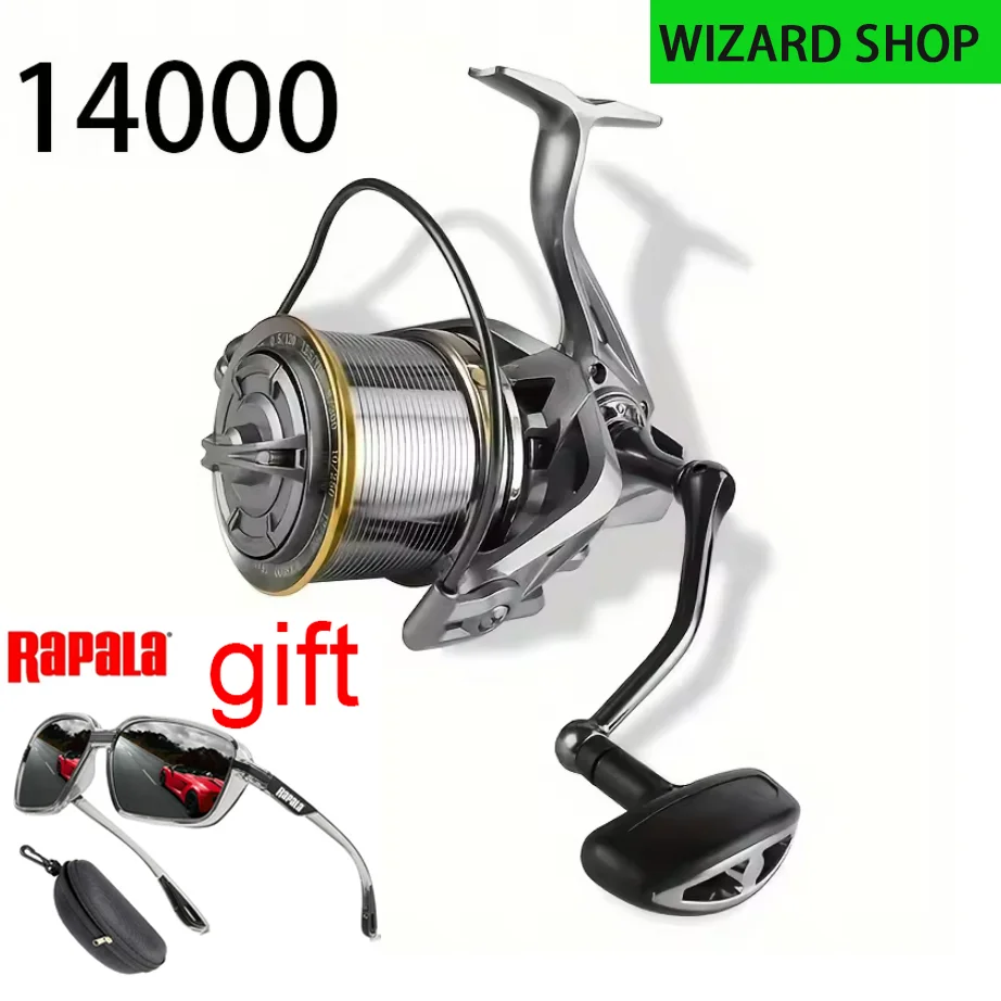 WIZARD Big Spinning Fishing Reel, 8000 9000 10000 12000 14000 Reel Drag 25KG Powerful Reel, Saltwater Fresh Water Fishing 2