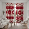 2pcs HD Christmas New Year plaid decorative curtain Red tie digital printed curtain Home Decoration style Decoration living r 6
