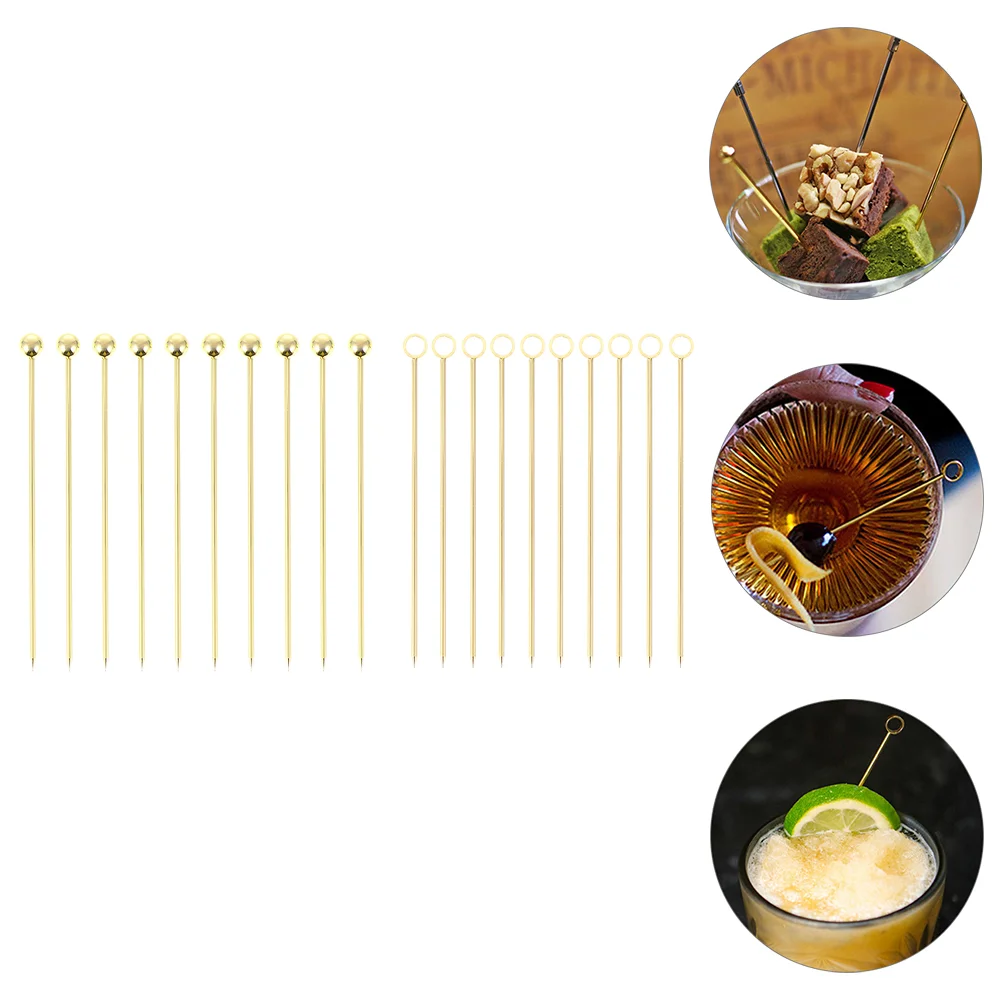 

Stainless Steel Cocktail Picks Fruit Toothpicks Appetizer Drink Sticks Dessert Forks Bar Tools Party Wedding Accessories