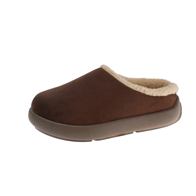 2025 Winter New women Fleece Lined Warm Cotton Slippers Winter Home Indoor Non Slip Thick Soled Comfortable Plush Slipper