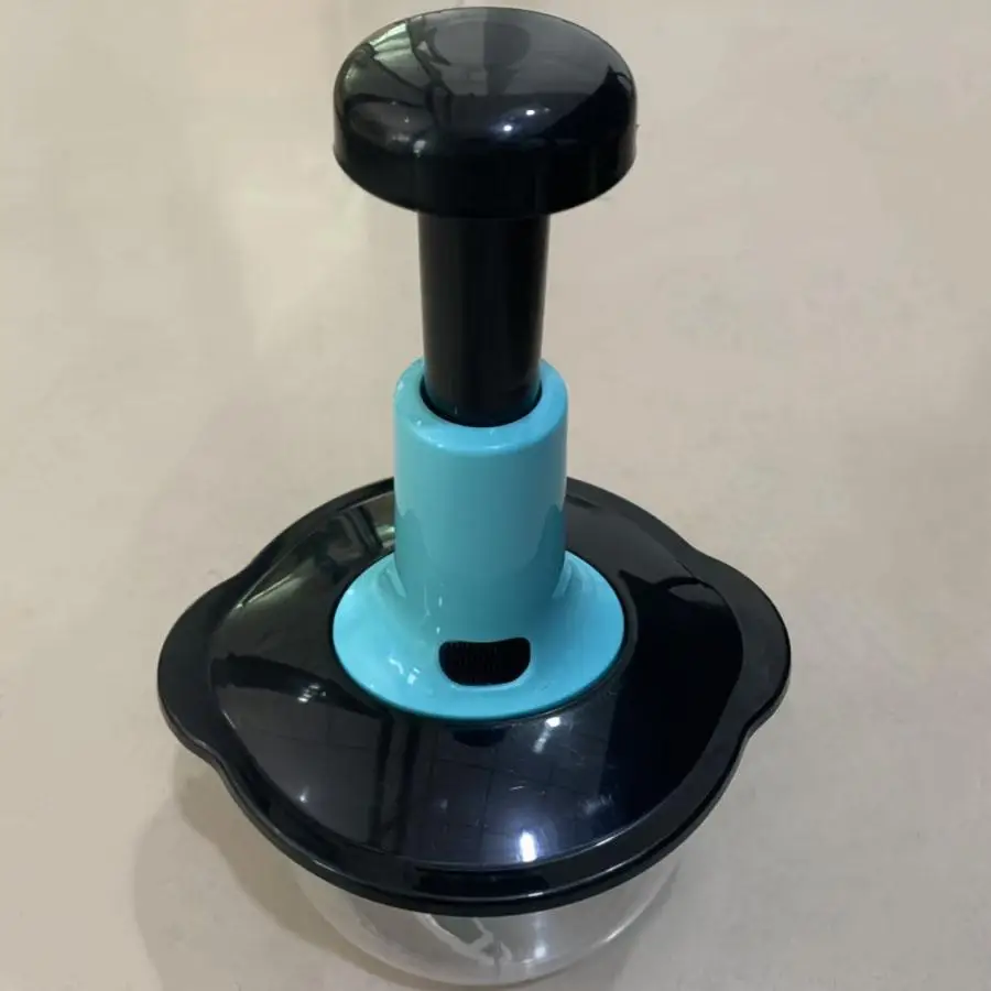 多機能手動フードプロセッサー、ブレードガード付き、お手入れ簡単、人間工学に基づいたハンドル、野菜、ニンニク、肉に最適、キッチンツール