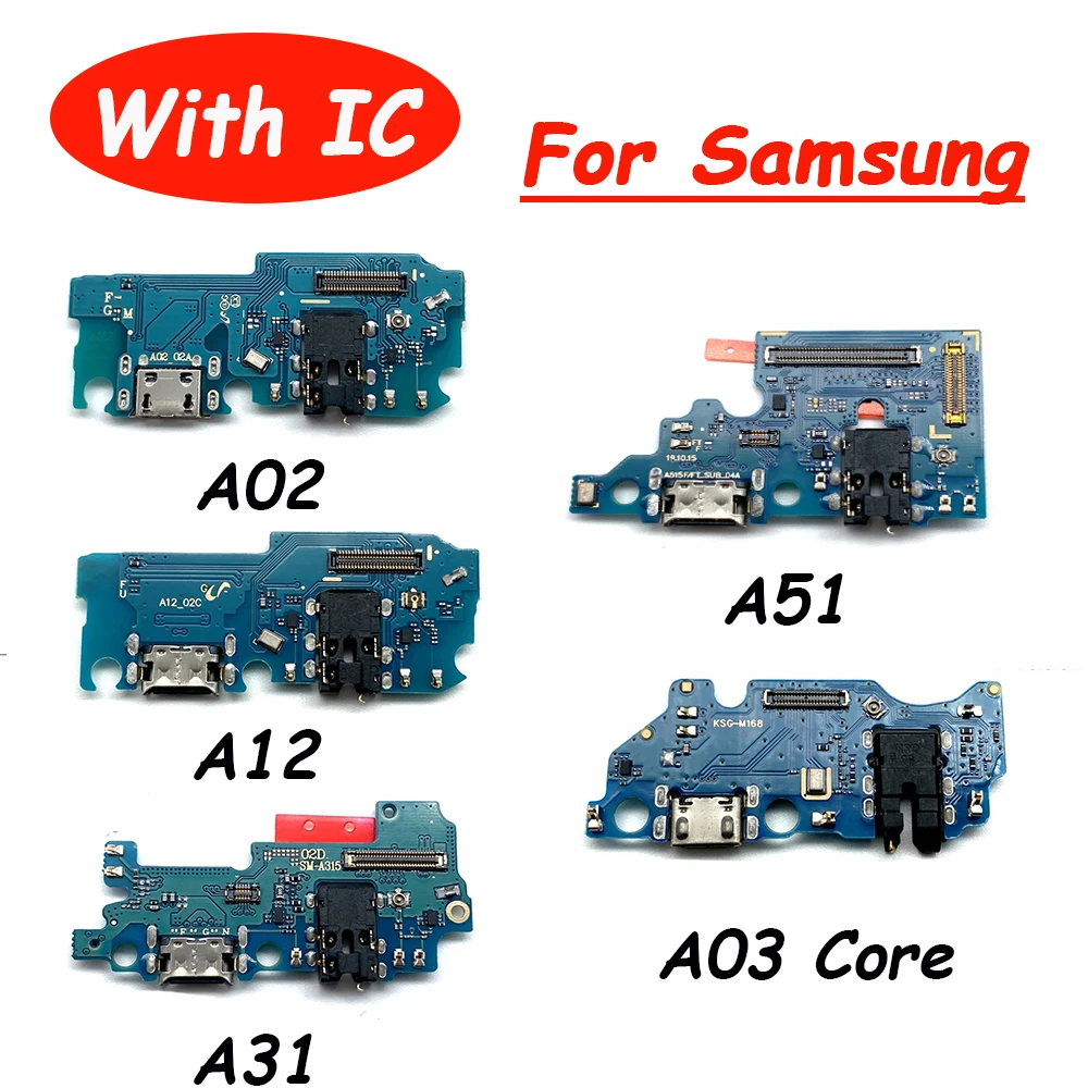 

1pcs For Samsung A02 A21S A12 A51 A31 A02S A03s Charging USB Port Dock Connector Flex Cable With Micro + Headphone Audio Jack