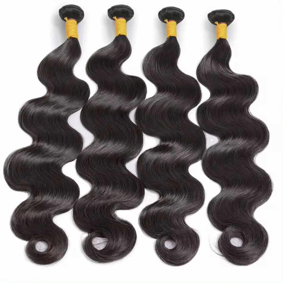 Body Wave Bundles 100% Raw Human Hair Extensions Peruvian Hair Weaving 30 Inch 1/3/4 Bundles 12A
