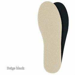 Breathable Elastic Sports Insoles for Foot Care and Deodorant Protection (Beige - Black)