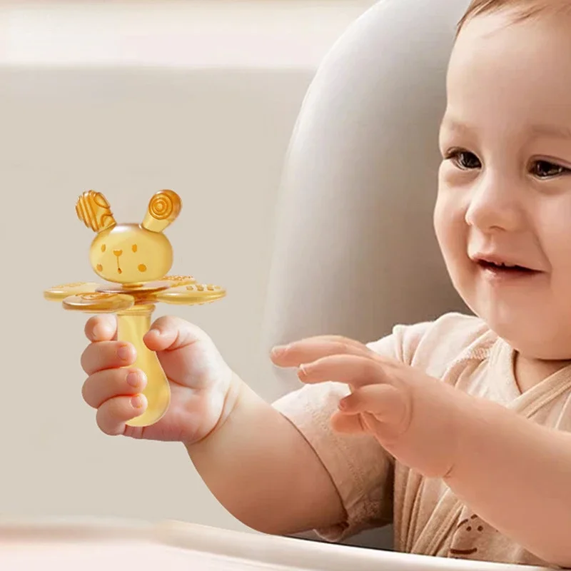 Baby Nursing Teething Toy Baby Teether Teething Pain-Relief Tool for Toddler Infant Newborn Rabbit Shape Silicone Teether Cares