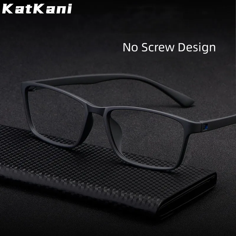 

KatKani New Fashion Ultra Light Screw-Free Eyewear Retro Square TR90 Optical Prescription Eyeglasses Frame Men And Women 6001