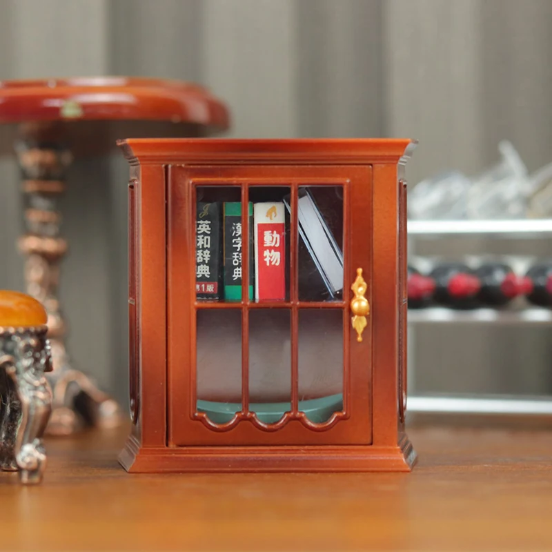 1Pc 1:12 Dollhouse Miniature Plastic Cabinet Doll House Handcrafted Wall Cabinet Wine Cabinet Furniture Model Decor Mini Cabinet