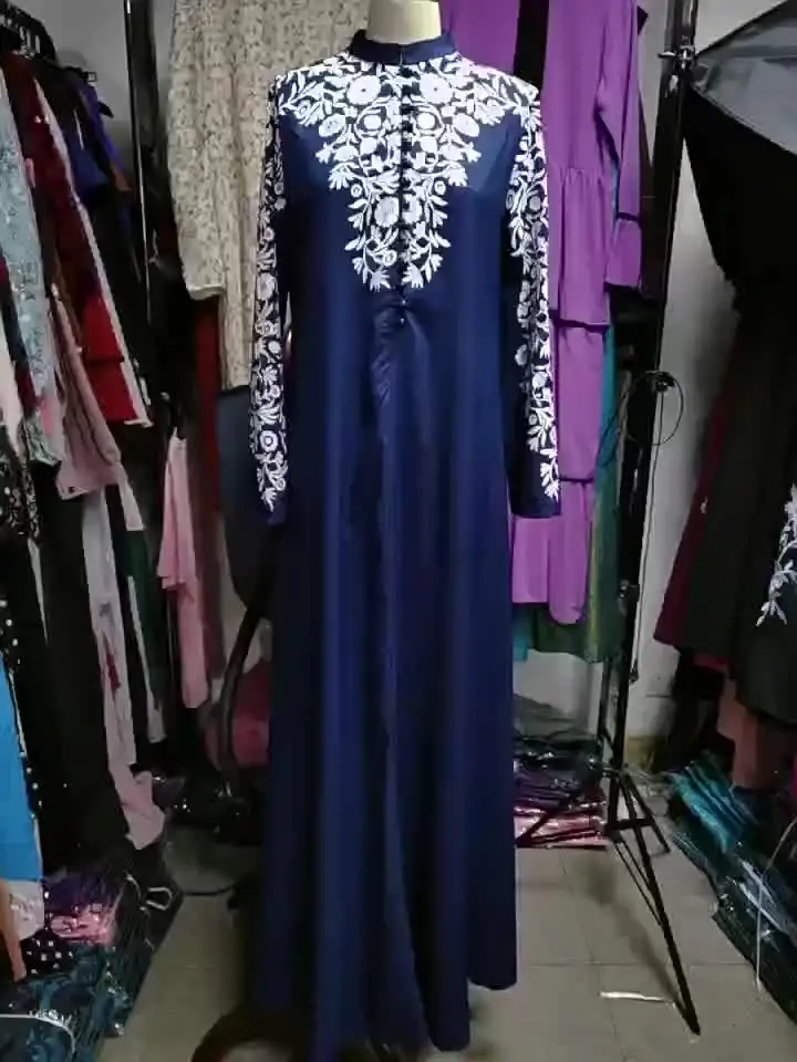 Женские мусульманские длинные платья большого размера свободные с цветочным