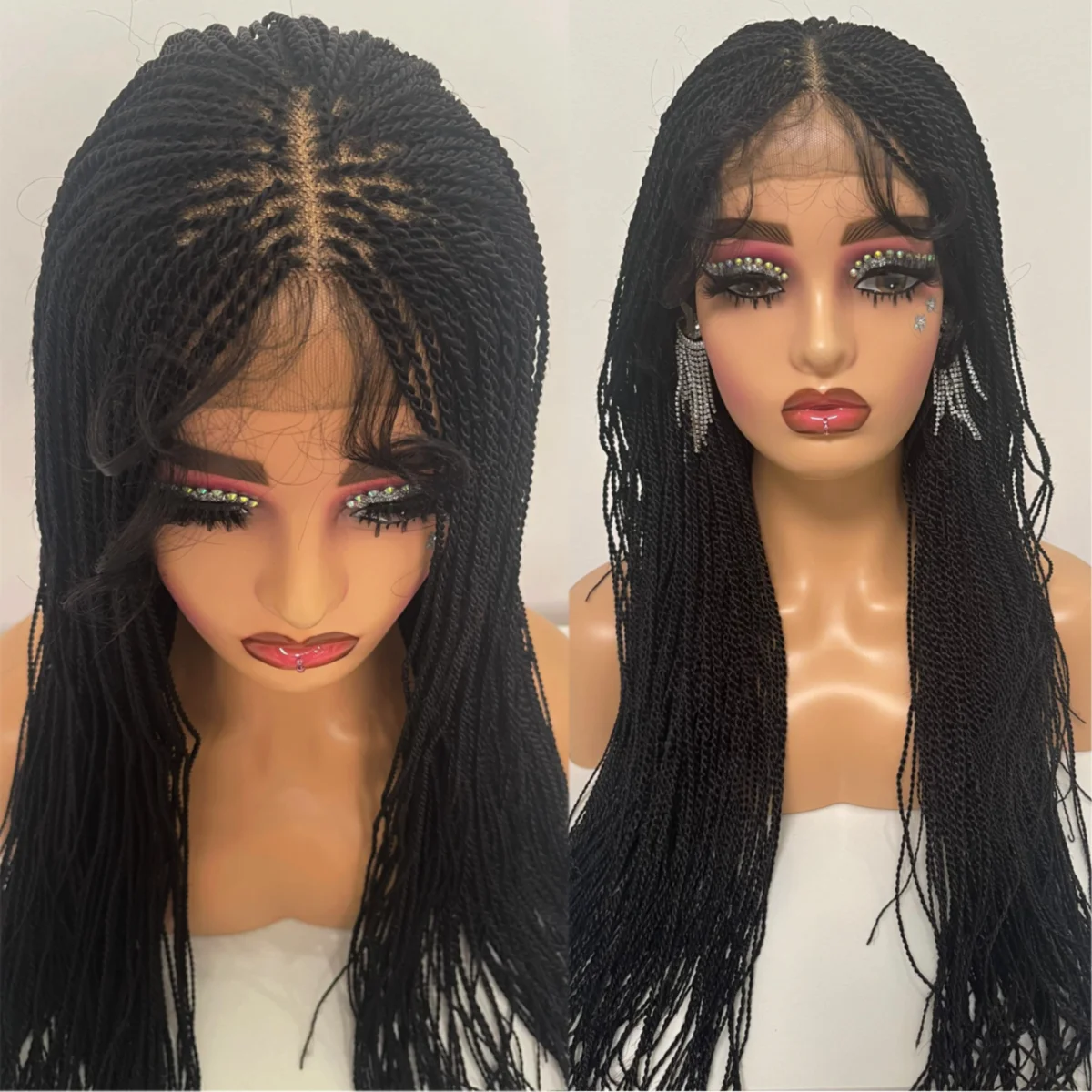 28inch Micro Braid lace wig. Micro Braid,READY TO SHIP, 6by6 Human Hair Lace Base. 28  main image 2