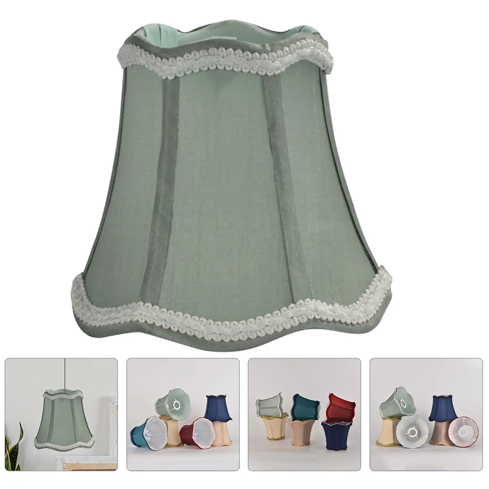 

Beaupretty Menorah Bulbs Fabric Lampshade Vintage Lamp Shade Royal Bell Shape Lampshade Clip Light Chandelier Lamp Cover