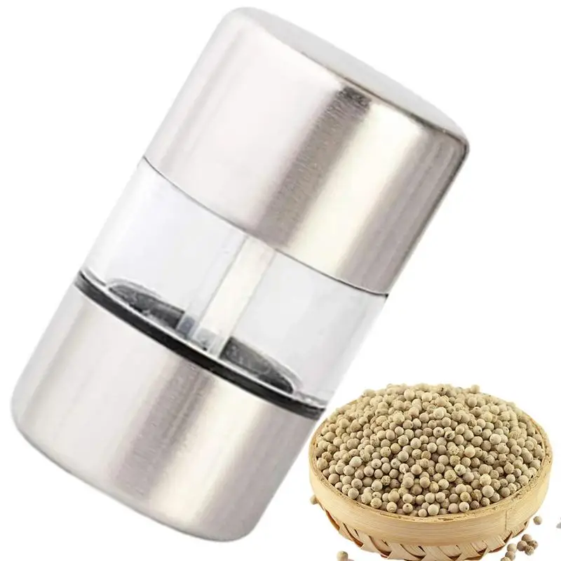 

Pepper Mill Grinder Manual Stainless Steel Salt Grinder Refillable Mill Shaker Small Portable Ceramic Salt & Pepper Shakers