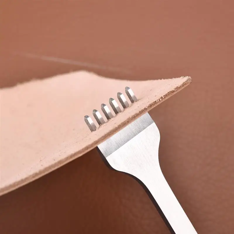 1/2/4/6 Holes Fork Row Hole Punch DIY Leathercraft Tools Hand Piercing Stitching Punching Tool Leather Row Hole Punching Tool