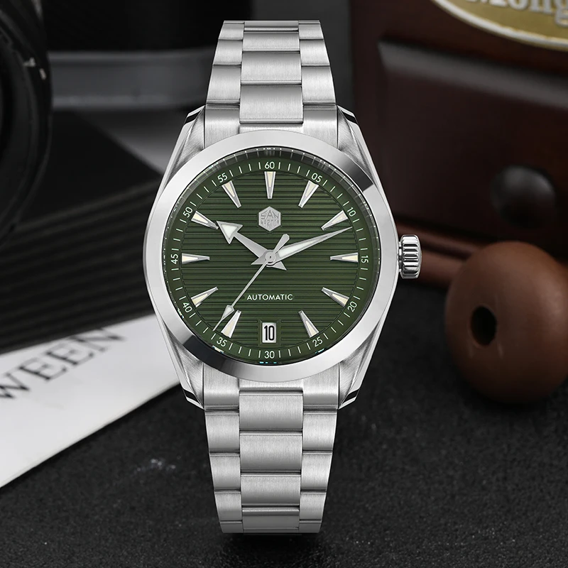 San Martin 38mm Men Watch Fashion Luxury Sapphire BGW9 Luminous Dive Watches Automatic Movement Waterproof Wristwatch SN0113W V2