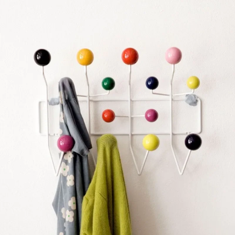 Modern Coat Racks Design Coat Stand For Clothes Metal Clothes Rack with Solid Wood Ball Wall Hanger Interior Furniture For Home clothes rack