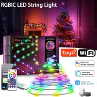 5M/10M/20M Tuya WIFI RGBIC USB Sting Light DIY LED Fairy Lights Waterproof Garland Decor for Christmas Wedding Birthday Party