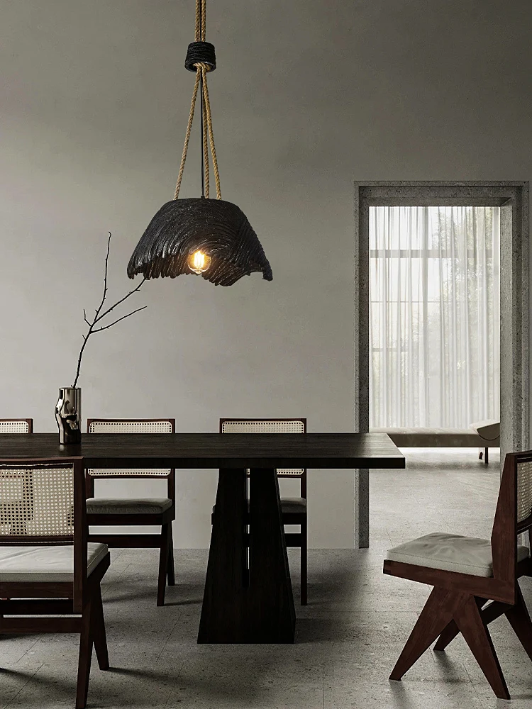 

Nordic Wabi Sabi Wind Imitation Wood Chandeliers Designer Strange Shapes Suspension Living Room Restaurant Decoration Home Lamps