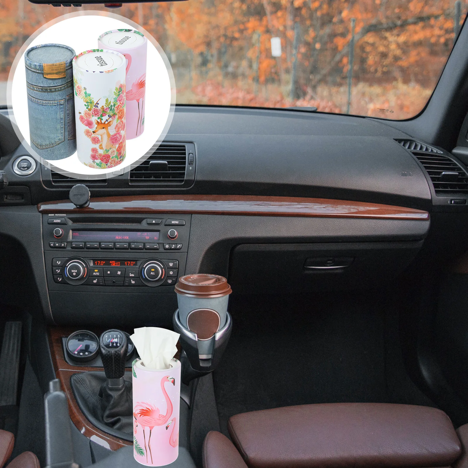 

Многофункциональная автомобильная коробка для салфеток, держатель для крышки, автомобильная Круглая Бумажная Трубка, безопасный разбиваемый стакан для салфеток с безопасным оформлением