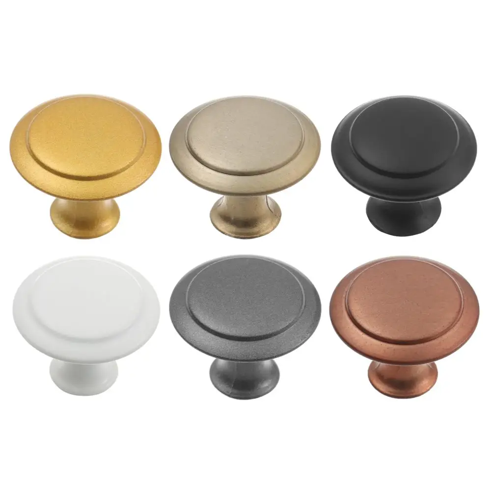 2Pcs/Set Round Shape Cabinet Drawer Knobs Kitchen Cabinet Pull Handle With Screw Wardrobe Pulls Handle White/Bronze/Gold Color furniture knobs
