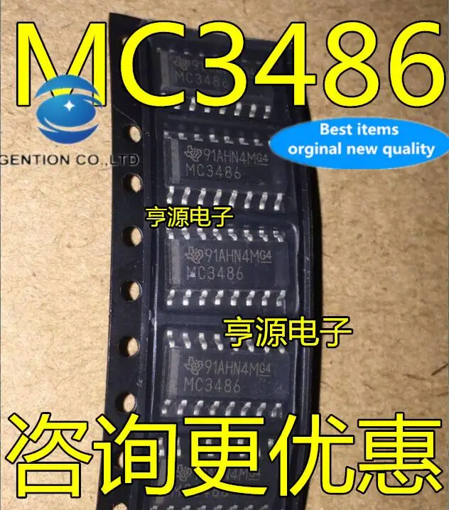 

10 шт., 100% оригинальные новые фонарики MC3486 MC3486DR, узкий корпус 3,9 мм, SOP-16, буфер и чип линейного драйвера