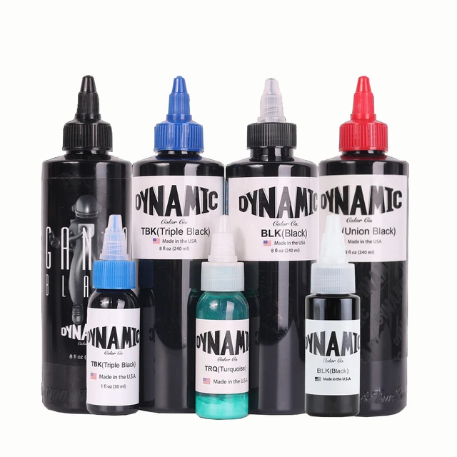 Dynamic Triple Black Tattoo Ink Bottle 8oz