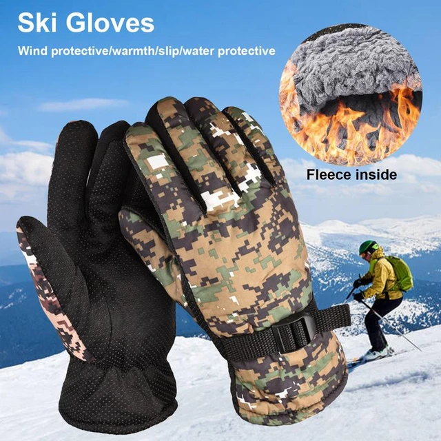 Guantes impermeables para hombre, manoplas cálidas para esquí, Snowboard,  motocicleta, pantalla táctil, nieve, a prueba de viento, Invierno -  AliExpress