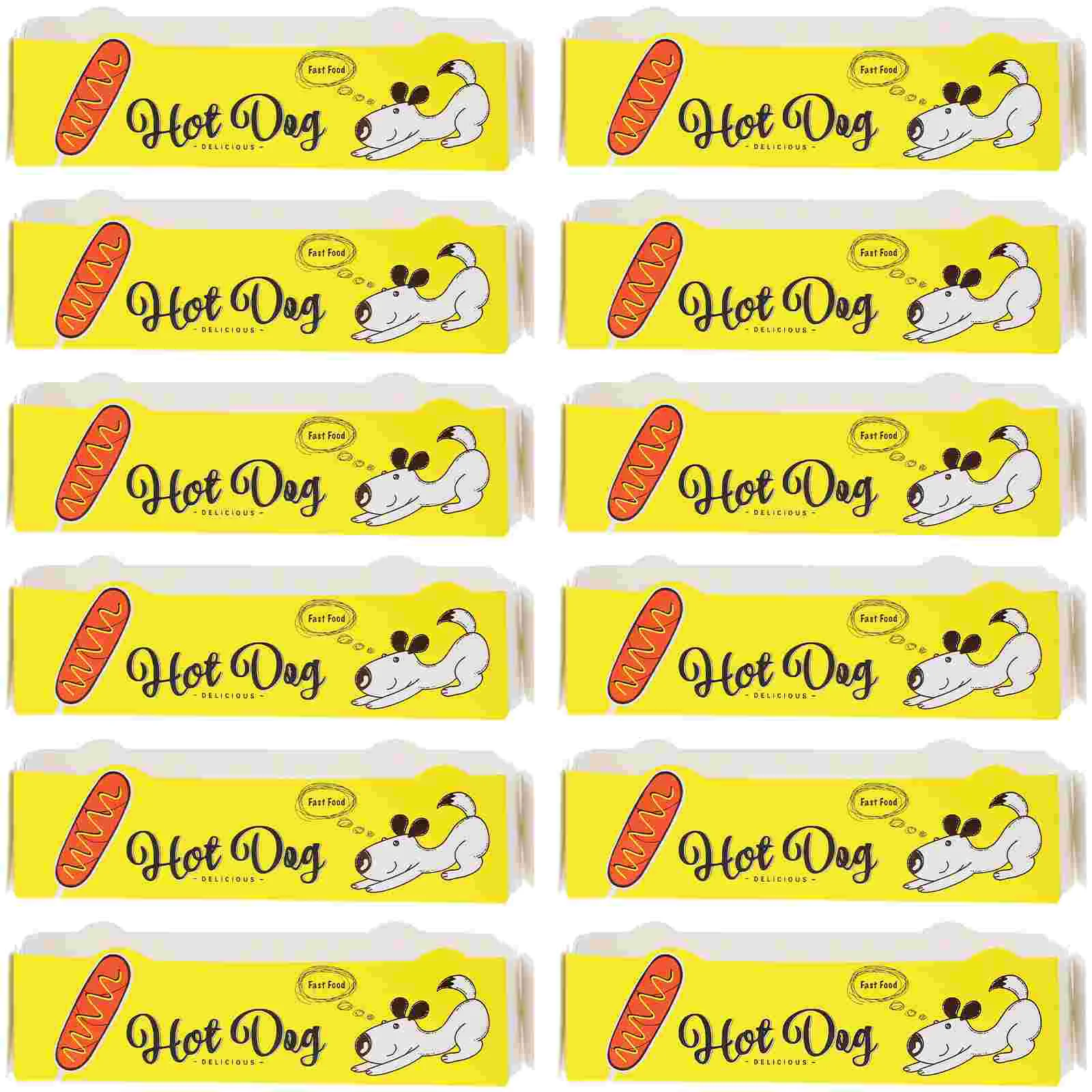 Party tableware disposable food trays 50 Pcs Cardboard Decorative Paper Hot Dog Containers M Food Serving Tray Pack disposable