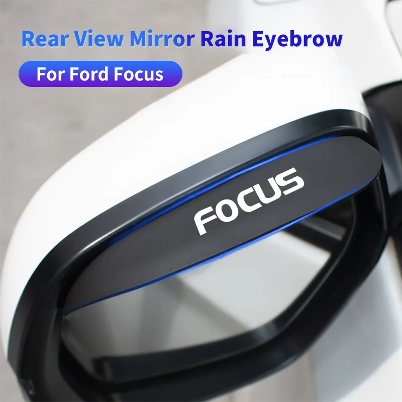 2PCS Car Rearview Mirror Rain Eyebrow for Ford Focus 2 MK2 MK3 MK1 MK4 RS Silicone Auto Sun Visor Shade Cover Protector Guards rearview mirror rain eyebrow