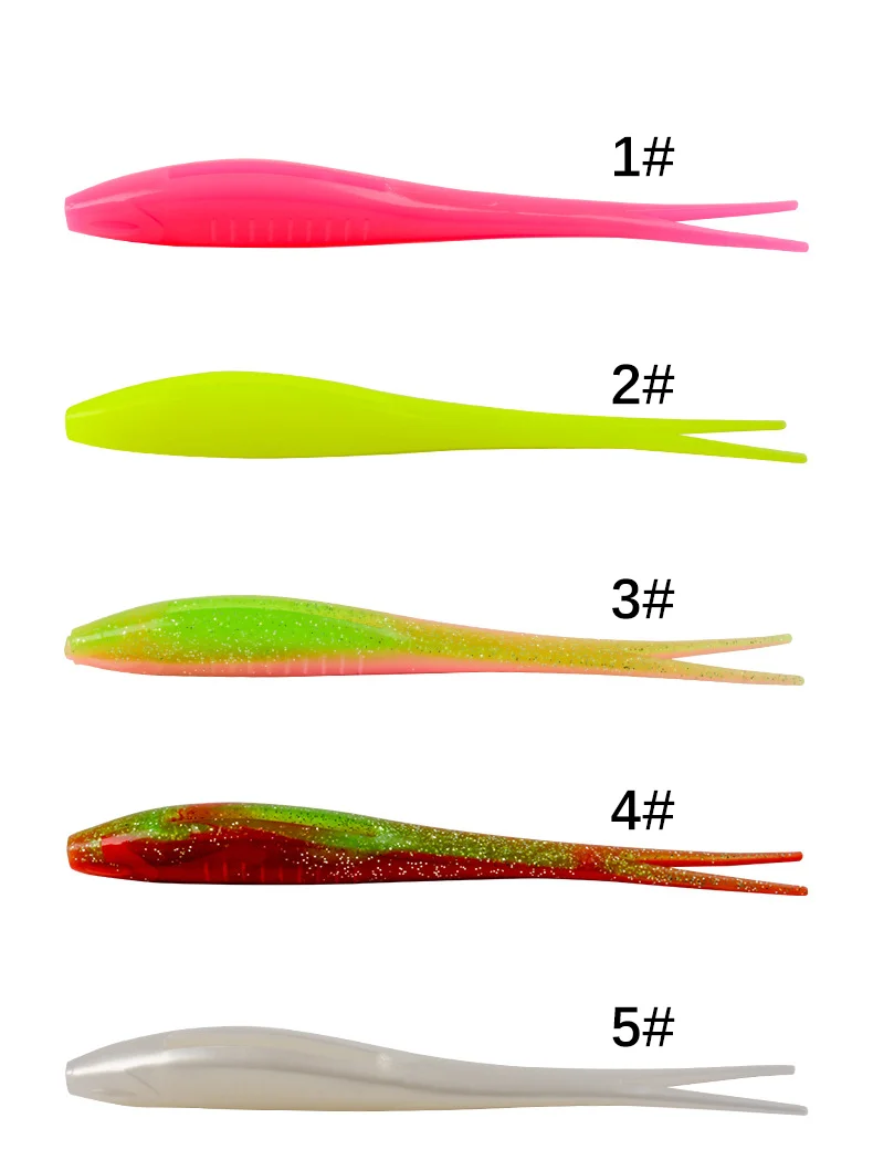 3Pcs Schwimm TPR Weichen Köder 17cm 16g V-form Split Schwanz Swimbait Wurm Künstliche Silikon Rock Shiner angeln Lockt – Detail 9