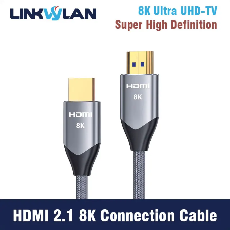 

(Free Shipping)HDMI 8K 2.1 Weave Cable For HDTV Switch PS5 PS4 Projector Laptops 120Hz 48Gbps Oxygen-free copper