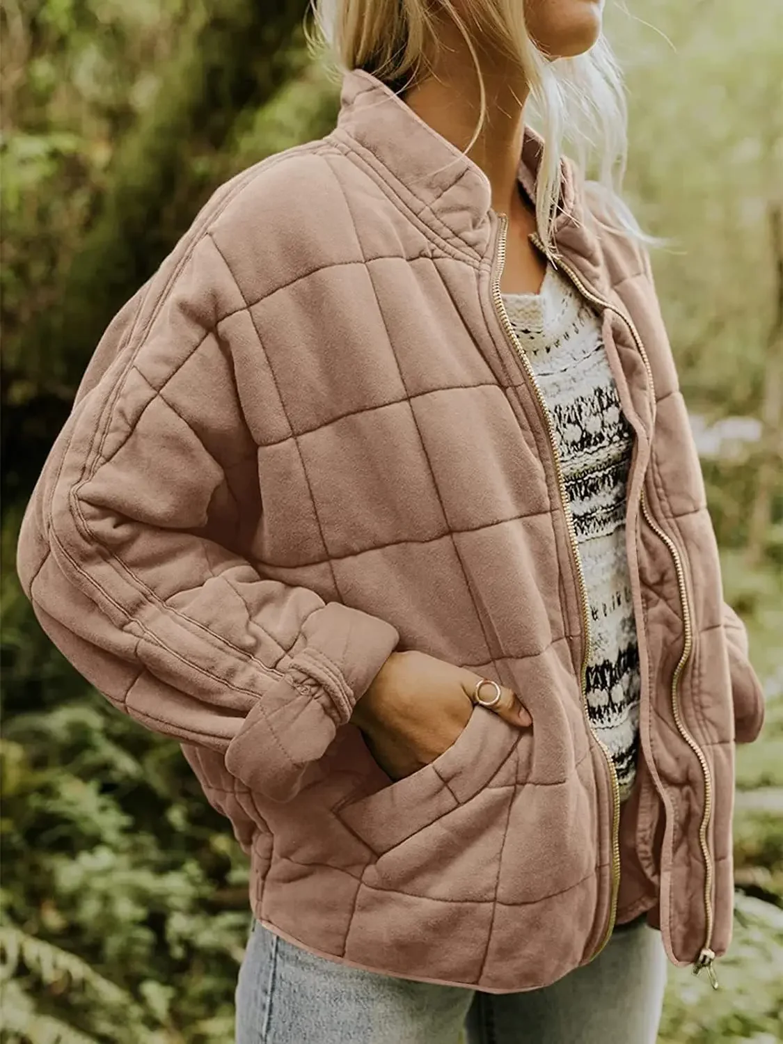 Spring Knitted Women Jacket Black Stand Keep Warm Thick Loose Coats Female Spring Casual Elegant Trendy Ladies Clothes