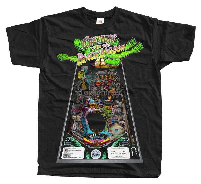 

Creature From The Black Lagoon Pin Ball Game T Shirt Black All Sizes S-5Xl