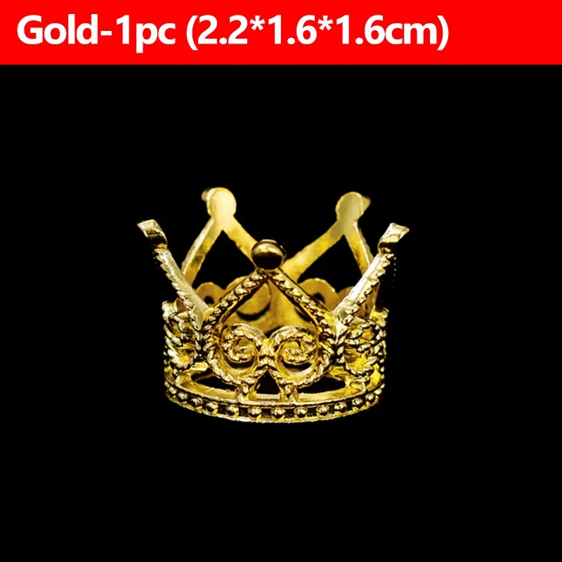 Qhinaster 20 Pcs Crown Cake Toppers - Mini Gold & Silver Tiaras With Pearls & Rhinestones For Baby Showers, Birthdays, Weddings