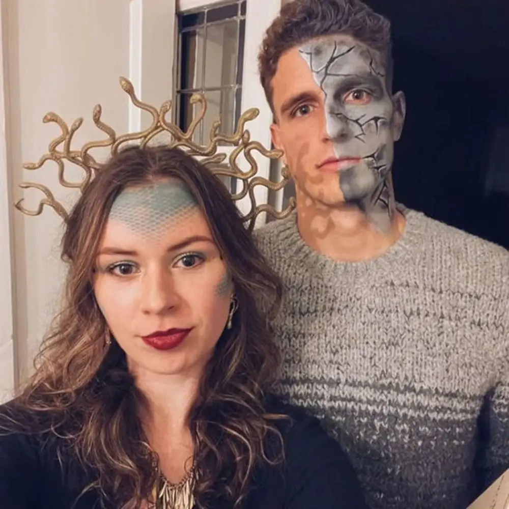 Plastic Snake Hair Hoop Headband for Halloween Cosplay