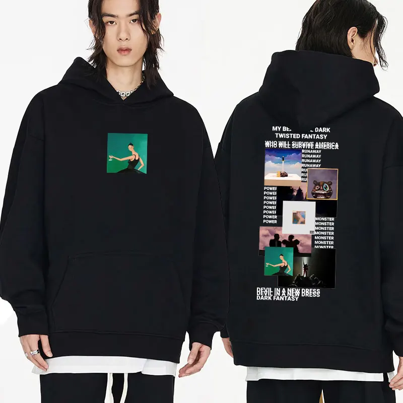 Kanye West The College Dropout Printed Hoodies Men and Women Hip Hop Fashion Trend Sweatshirts Vintage Harajuku Fleece Pullover