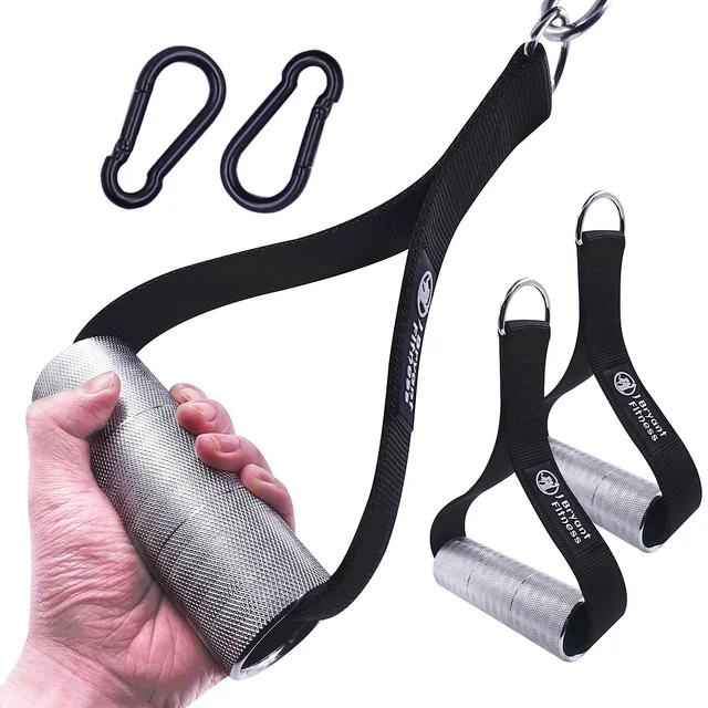 1 Pair 5cm Thick Gym Handles Super Strong Grips Non Slip Aluminum Metal Handles for Cable Machine Pulleys Arm Wrestling Training