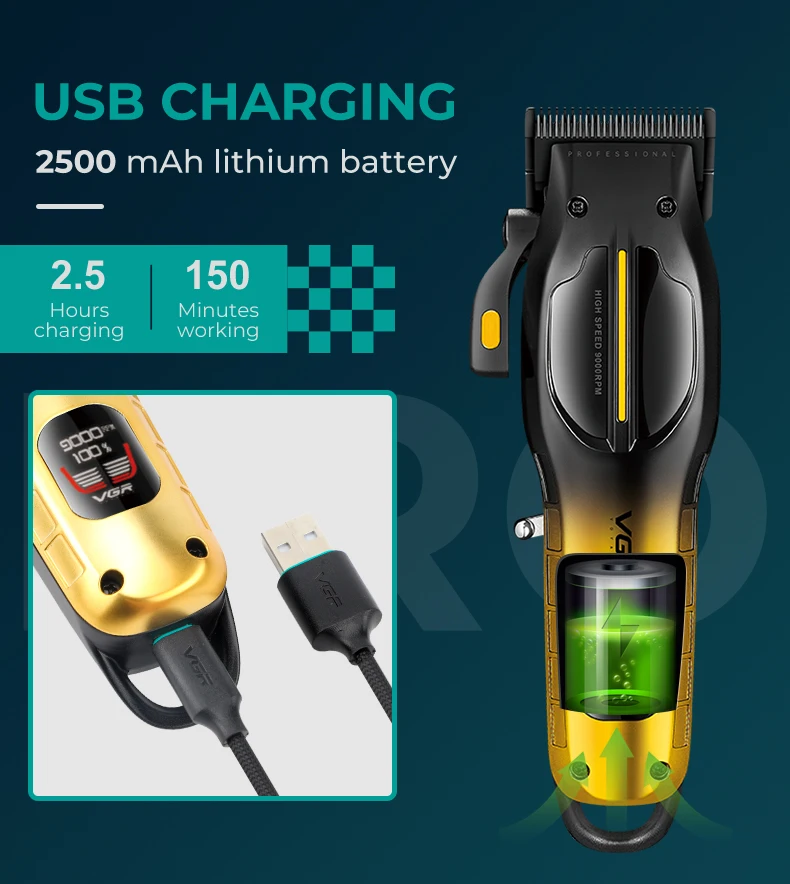 VGR 026 آلة قطع الشعر عالية الجودة Vgr مجموعة كليب...