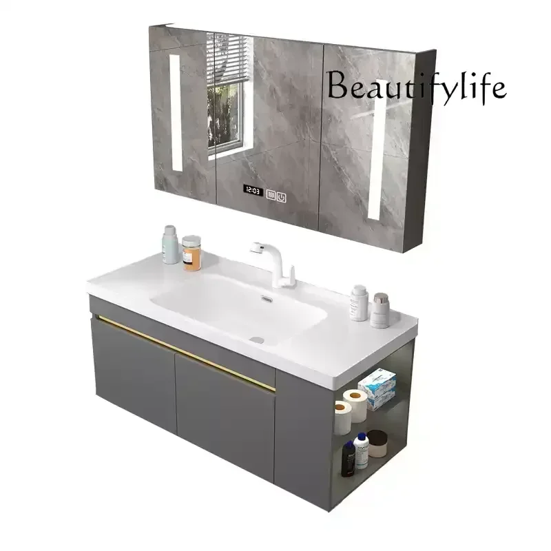integrated bathroom smart mirror bathroom washbasin Nordic cabinet combination ceramic