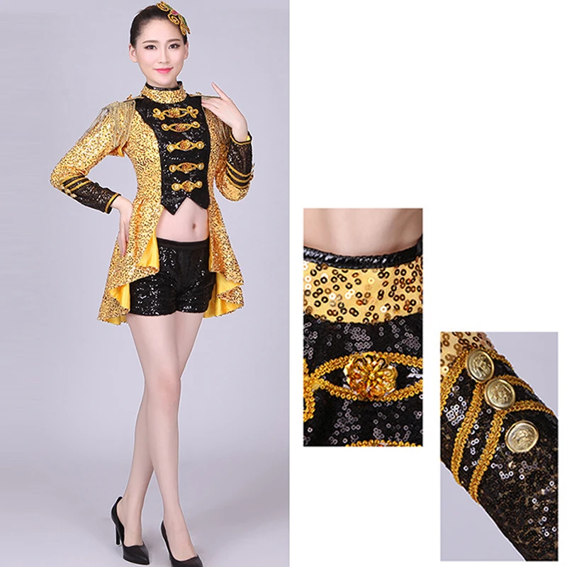 Stage Costume Red Yellow Tassels Nightclub Dance Clothes Spanish Bullfighter Sequin Dj European Court Women Jazz Dance Outfit