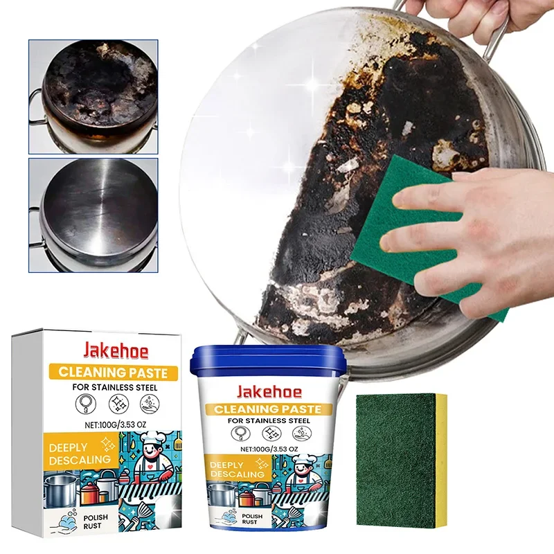 100G Powerful Kitchen Cleaner One Second Cleaning Effectively Remove Kitchen Stains Multifunctional Rust Removal Cleaning Paste