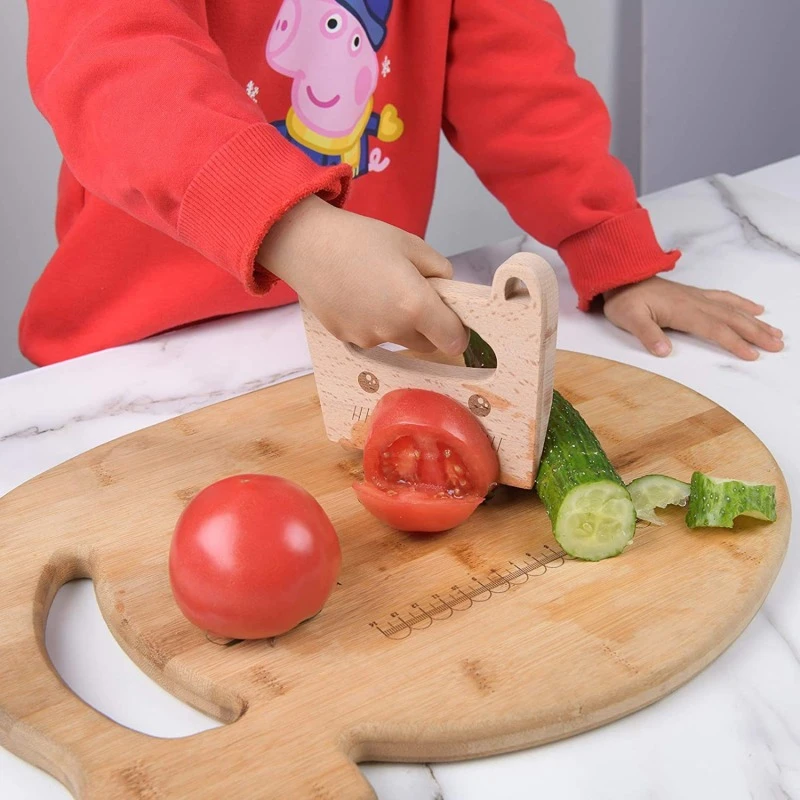 Educational Toys Kitchen Toys Pretend Kitchen Toys Safe Wooden Kids Knife Cooking Toy Simulation Knives Cutting Fruit Vegetable Children Kitchen Pretend Play Montessori Education