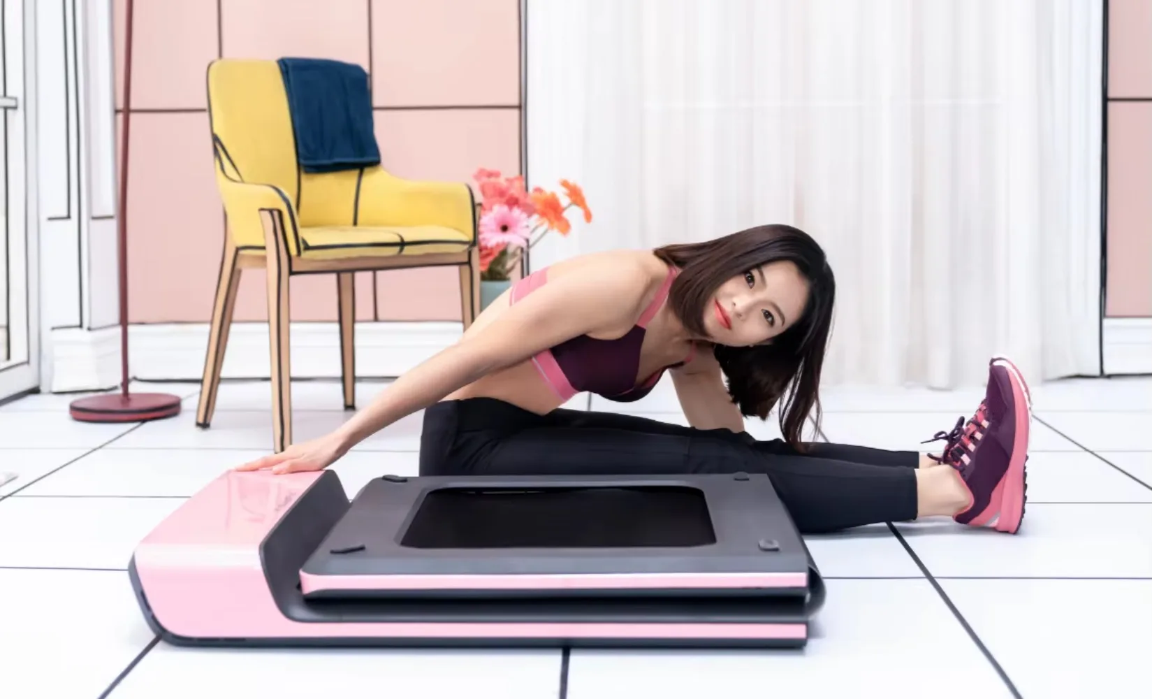 Running Machine,Easy Moving Mini , Fitness Equipment Walking Treadmill with Smart App,Suitable for Home and Gym