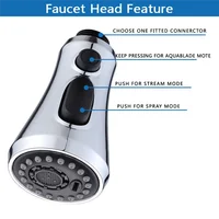 การเปลี่ยนหัวก๊อกน้ําห้องครัว, 3 โหมด (สเปรย์ใบมีด) ดึงลงหัวเครื่องพ่นก๊อกน้ําอ่างล้างจานพร้อมอะแดปเตอร์ 9 อัน 5