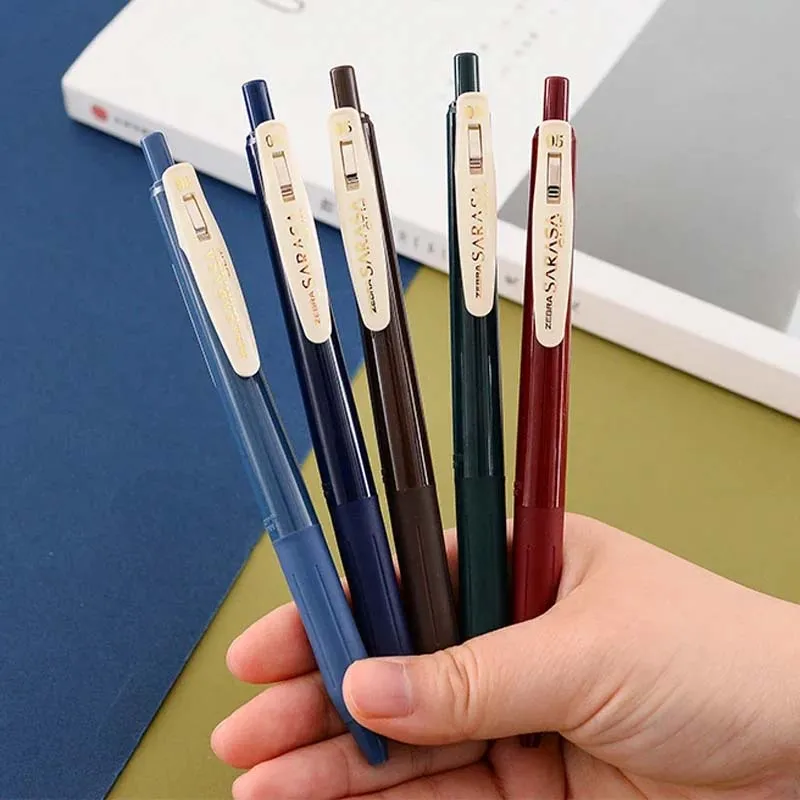 Japan Zebra SARASA JJ15 Retro Rollerball Gel Pens 0.5mm Vintage Ballpoint Pen for Writing Note Taking Drawing Stationery Supply 5