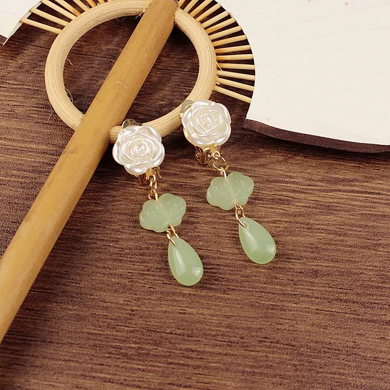 Strawberry pumpkin peach fruit cartoon ear clip Chinese style Hanfu pendant earrings studs earrings children's accessories