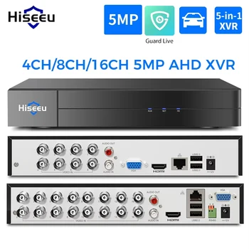Hiseeu 5MP XVR 4/8/16 Channels AHD CVI TVI CVBS IP Digital Video Recorder DVR Home Security Protection System Guard Live 1