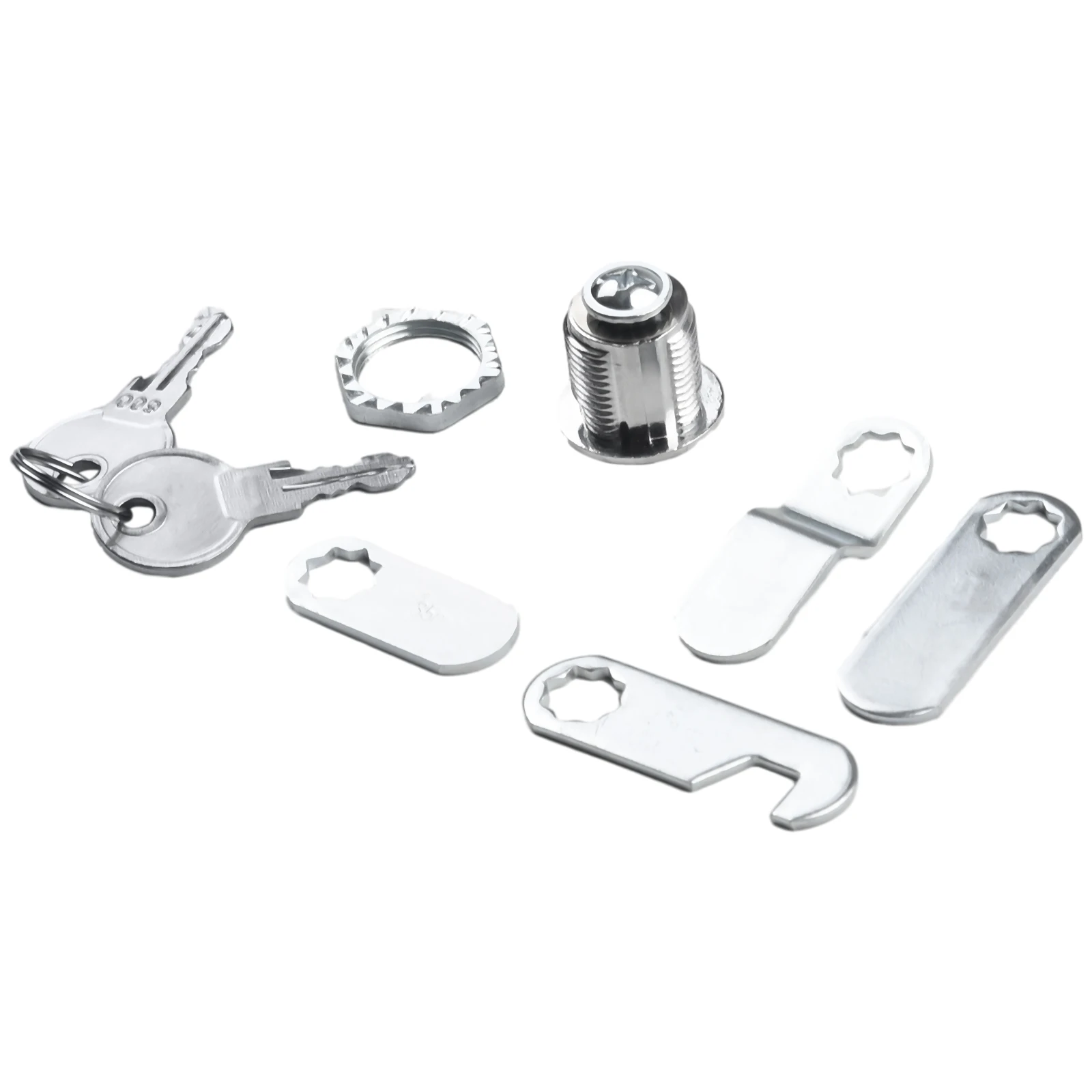 1set Cabinet Lock 16mm/30mm Zinc Alloy Replacement RV Camper Door Tool Box Cam Lock Set With 2 Keys 3 Replaceable Lock Plate